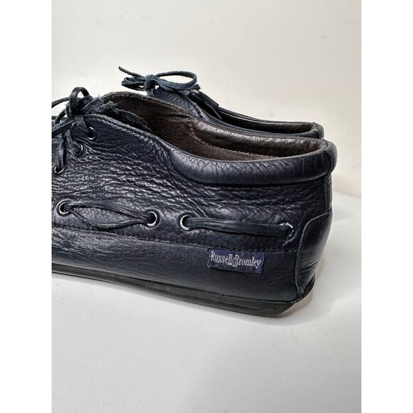 Russell & Bromley Leather Moccassin Loafer Lace Up Mid Top Navy LaceUp Driver 42 - Picture 3 of 12